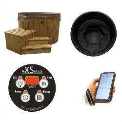 Udespa Topspa XS Graphite Black Topisoleret Wifi - set forfra p� hvid baggrund (Varenr. PTS170PIGB - 23295)